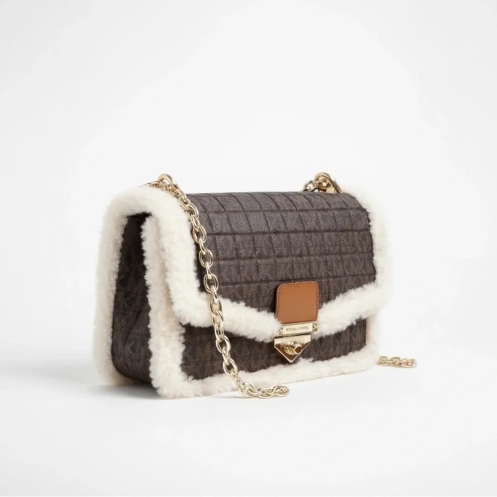 MICHAEL Michael Kors‎ Brown and Cream Quilted Shoulder Bag